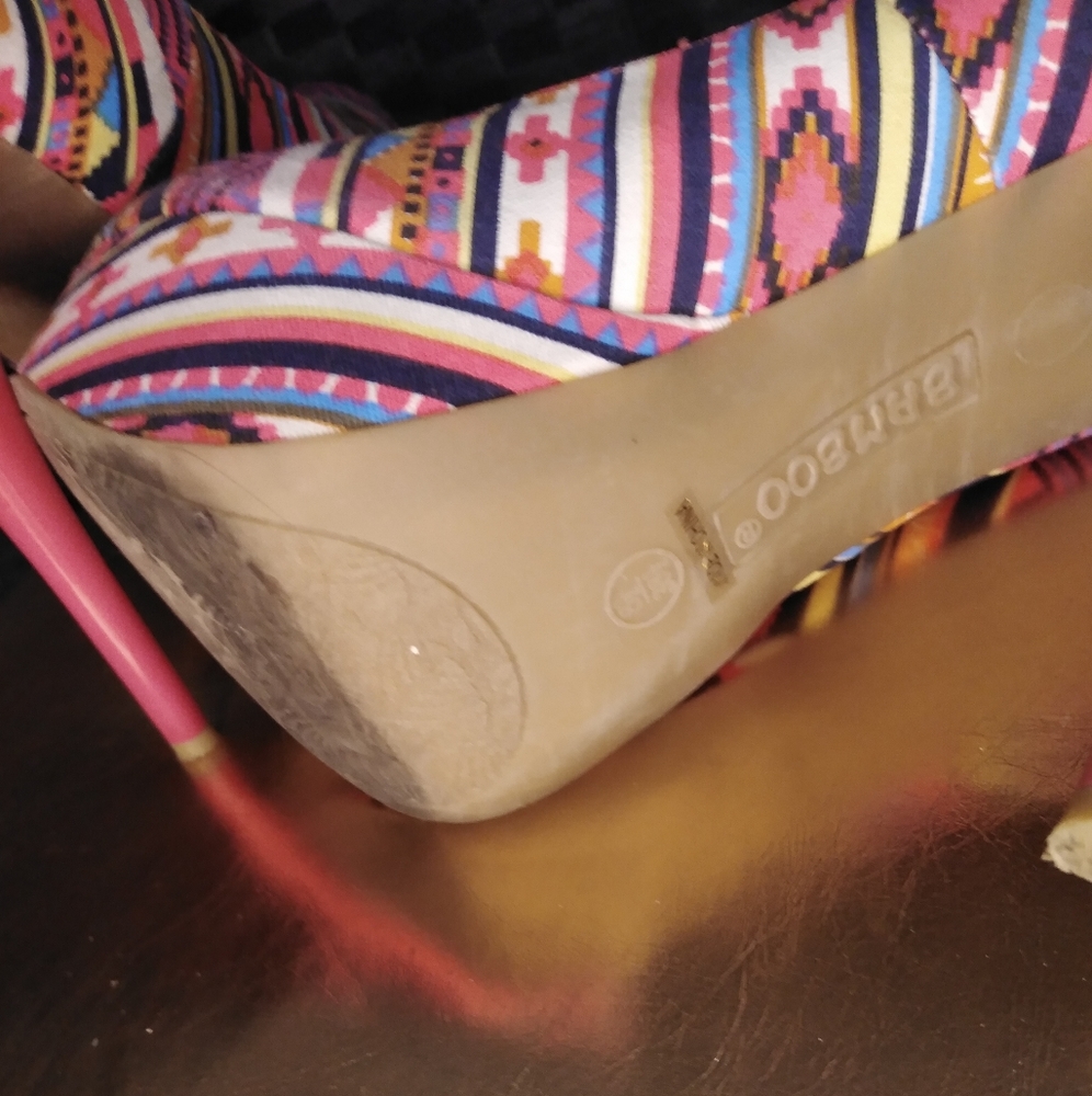 Colorful Bamboo platform stilettos - Picture 4 of 6